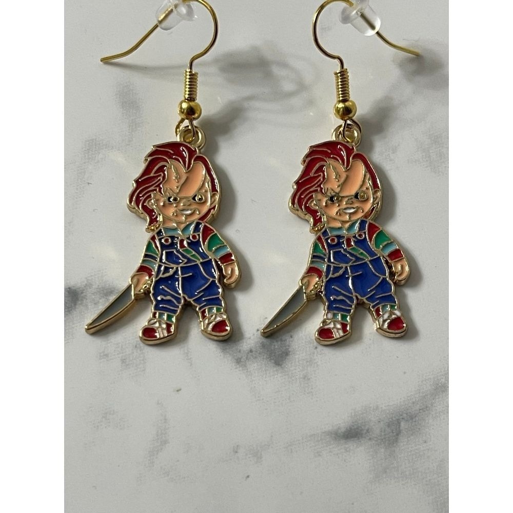 Horror Movie Cartoon Halloween Chucky Earrings ~  New